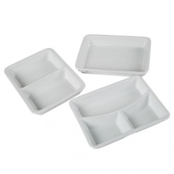 Porcelain 3-compartment menu tray