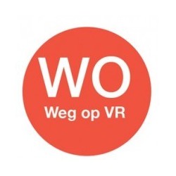 Afwasbare Sticker 'Wo weg op Vr' 19mm 500/rol