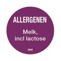 Allergie sticker 'Melk' rond 25 mm, 1000/rol
