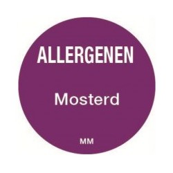 Allergie sticker 'Mosterd' rond 25 mm, 1000/rol