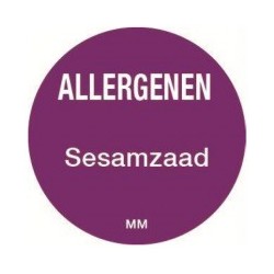 Allergie sticker 'Sesamzaad' rond 25 mm, 1000/rol