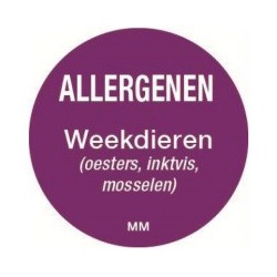 Allergie sticker 'Ei' rond 25 mm, 1000/rol