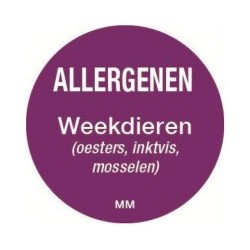 Allergy Label 'Molluscs' round 25 mm, 1000/roll