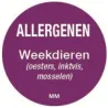 Allergie sticker 'Weekdieren' rond 25 mm, 1000/rol