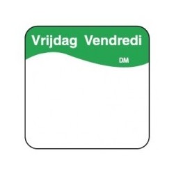 Vol. Oplosbare Sticker 'Vrijdag' 25mm, 500/rol