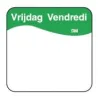 Vol. Oplosbare Sticker 'Vrijdag' 25mm, 500/rol