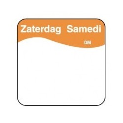 Vol. Oplosbare Sticker 'Zaterdag' 25mm, 500/rol