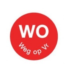 Perm. Sticker 'Wo weg op Vr' 1000/rol