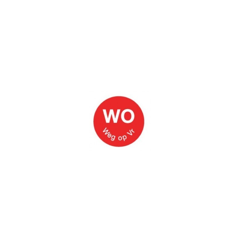 Perm. Sticker 'Wo weg op Vr' 1000/rol