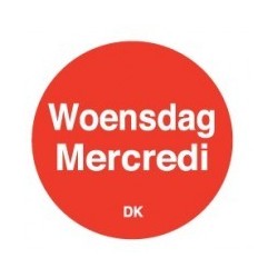 Permanente Sticker 'Woensdag' 1000/rol