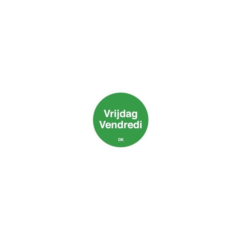 Permanente Sticker 'Vrijdag' 1000/rol