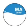 Perm. Sticker met schrijfvlak 'Maandag' 1000/rol