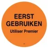 Permanente Sticker 'Eerst Gebruiken' 500/rol