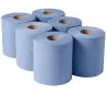 Centrefeed Handdoekrollen blauw, 6 rollen