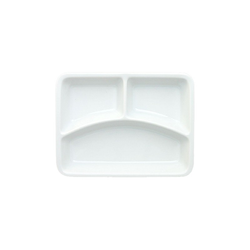 Porcelain 3-compartment menu tray