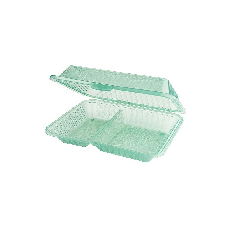 PP 2-compartment dish green (12 st)